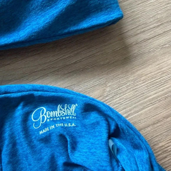 Bombshell Sportswear Blue Matching Sports Bra & Leggings - size S - Picture 3 of 4